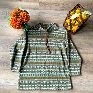 Tribal Print V-Neck Sweater🤎